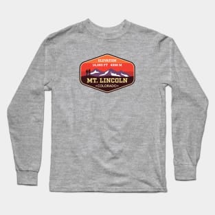 Mt Lincoln Colorado - 14ers Mountain Climbing Badge Long Sleeve T-Shirt